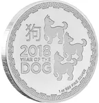 1 Unze Silbermünze Niue Hund 2018