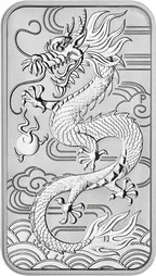 1 Unze Silbermünze Perth Mint Rectangular Dragon 2018