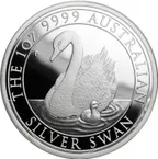 1 Unze Silbermünze Australien Schwan 2018 - polierte Platte
