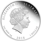 1 Unze Silbermünze Australien Drache & Phönix 2018 - polierte Platte