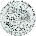 1 Unze Silbermünze Two Dragons 2018