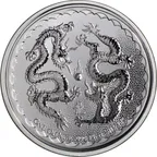 1 Unze Silbermünze Niue Double Dragon 2018