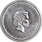 1 Unze Silbermünze Niue Double Dragon 2018