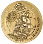 1 Unze Goldmünze Ruanda Nautical Serie - HMS Endeavour 2018