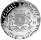 1 Kilogramm Silbermünze Somalia Elefant 2014