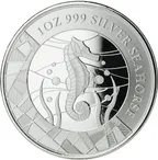 1 Unze Silbermünze Samoa Seepferdchen 2018