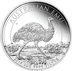 1 Unze Silbermünze Australien Emu 2018 - polierte Platte
