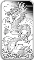 1 Unze Silbermünze Perth Mint Rectangular Dragon 2018 - polierte Platte