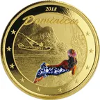 1 Unze Goldmünze EC8 Dominica - The Nature Isle 2018 - coloriert