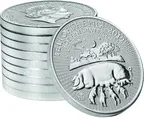1 Unze Silbermünze Lunar Serie UK Schwein 2019