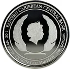 1 Unze Silbermünze EC8 St. Kitts & Nevis - Pelikan 2018 - coloriert