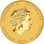 1 Unze Goldmünze Australien Lunar II Schwein 2019
