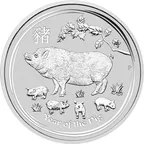1 Unze Silbermünze Australien Lunar II Schwein 2019
