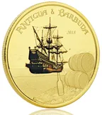 1 Unze Goldmünze EC8 Antigua & Barbuda - Rum Runner 2018 - coloriert