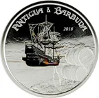 1 Unze Silbermünze EC8 Antigua & Barbuda - Rum Runner 2018 - coloriert