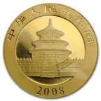 1/2 Unze Goldmünze China Panda 2008