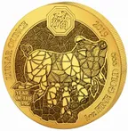 1 Unze Goldmünze Ruanda Lunar Schwein 2019