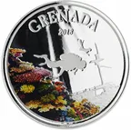 1 Unze Silbermünze EC8 Grenada - Diving Paradise 2018 - coloriert