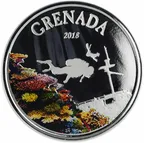 1 Unze Silbermünze EC8 Grenada - Diving Paradise 2018 - coloriert