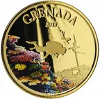 1 Unze Goldmünze EC8 Grenada - Diving Paradise 2018 - coloriert