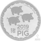 1 Unze Silbermünze Niue Schwein 2019