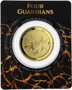 1 Unze Goldmünze Republic of Tschad Four Guardians - Blue Dragon Hybrid Coin 2018