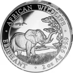 2 Unzen Silbermünze Somalia Elefant 2019