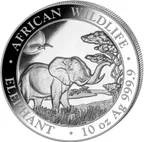 10 Unzen Silbermünze Somalia Elefant 2019