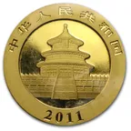 1/10 Unze Goldmünze China Panda 2011