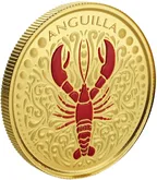 1 Unze Goldmünze EC8 Anguilla - Lobster 2018 - coloriert