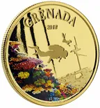 1 Unze Goldmünze EC8 Grenada - Diving Paradise 2018 - coloriert