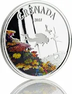 1 Unze Silbermünze EC8 Grenada - Diving Paradise 2018 - coloriert