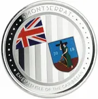 1 Unze Silbermünze EC8 Montserrat - Emerald Isle of the Caribbean 2018 - coloriert