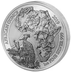 1 Unze Silbermünze Ruanda Schuhschnabel 2019 - polierte Platte