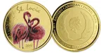 1 Unze Goldmünze EC8 St. Lucia - Flamingo 2018 coloriert