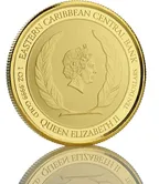 1 Unze Goldmünze EC8 St. Lucia - Flamingo 2018 coloriert
