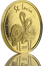 1 Unze Goldmünze EC8 St. Lucia - Flamingo 2018