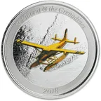 1 Unze Silbermünze EC8 St. Vincent & The Grenadines - Seaplane 2018 coloriert