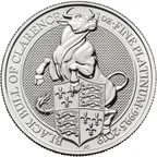 1 Unze Platinmünze Queens Beasts Black Bull 2019