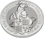10 Unzen Silbermünze Queens Beasts Black Bull 2019