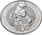 1 Unze Platinmünze Queens Beasts Black Bull 2019