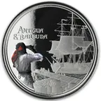 1 Unze Silbermünze EC8 Antigua & Barbuda - Rum Runner 2019 - coloriert