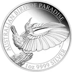 1 Unze Silbermünze Australien Birds of Paradise - Victoria Paradiesvogel 2019 polierte Platte