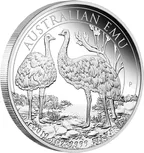 1 Unze Silbermünze Australien Emu 2019 - polierte Platte