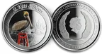 1 Unze Silbermünze EC8 St. Kitts & Nevis - Pelikan 2019 - coloriert