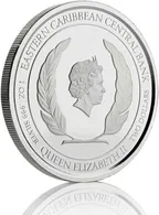1 Unze Silbermünze EC8 St. Kitts & Nevis - Pelikan 2019 - coloriert