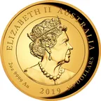 2 Unzen Goldmünze Australien Drache & Drache 2019 - High Relief - polierte Platte