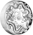 2 Unzen Silbermünze Australien Drache & Drache 2019 - High Relief - polierte Platte
