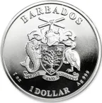 1 Unze Silbermünze Barbados Seepferdchen 2019