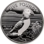 1 Unze Silbermünze Alderney Puffin - Papageitaucher 2019